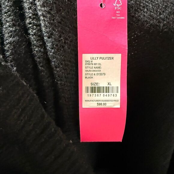 Lilly Pulitzer Black Off-Shoulder Sweater - Picture 3 of 4